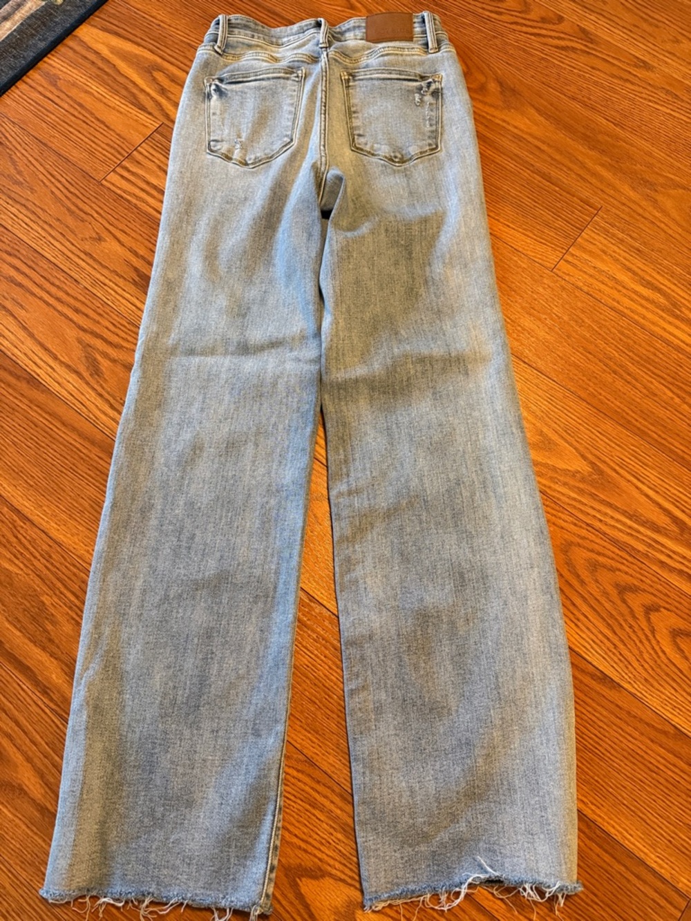 Judy Blue Light Blue straight Leg Jeans with Frayed Hem - Picture 5 of 8